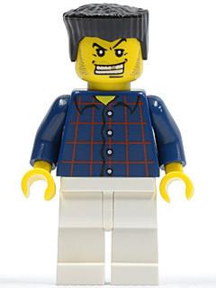 LEGO Minifigure-Plaid Button Shirt, White Legs-Town / World City-WC028-Creative Brick Builders